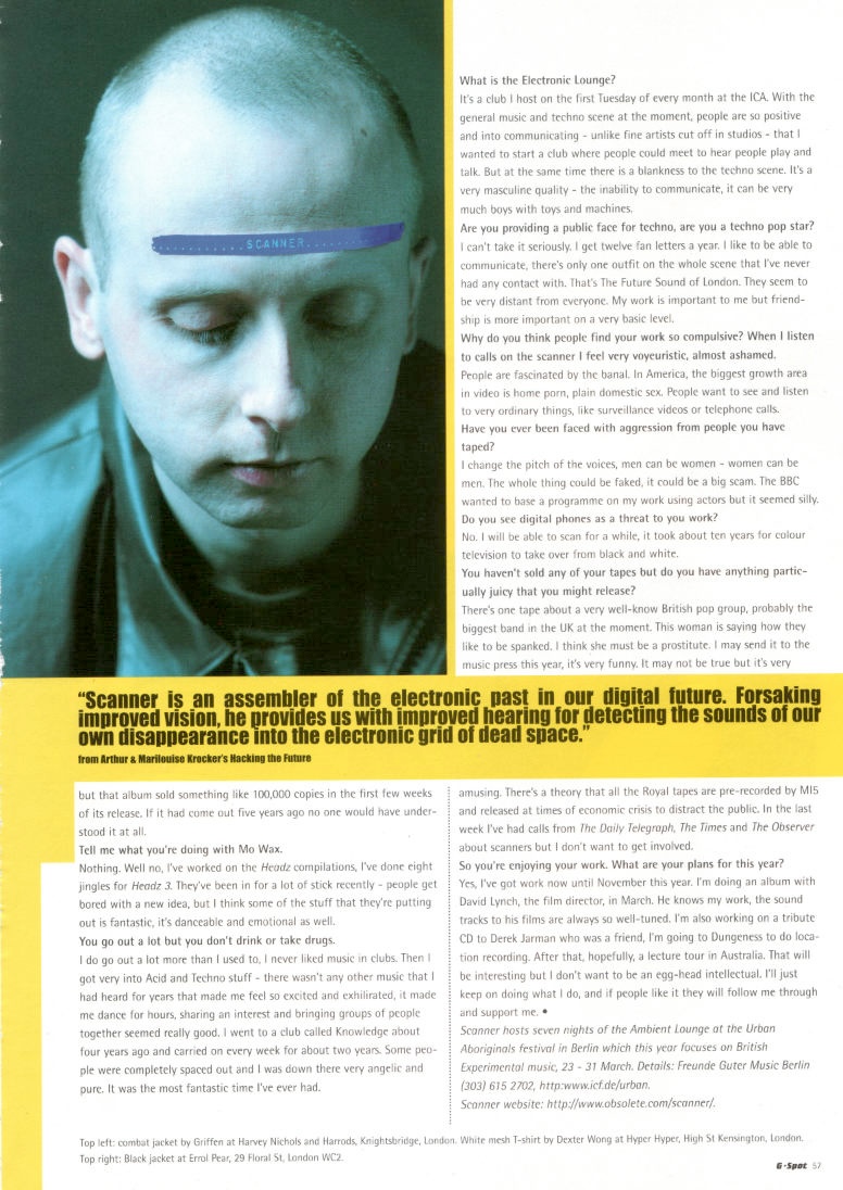 Photograh of white man with cropped hair on the left of the page, staring down at the ground, with a text all around 