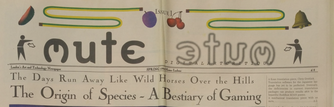 Heading of Mute Magazine with text