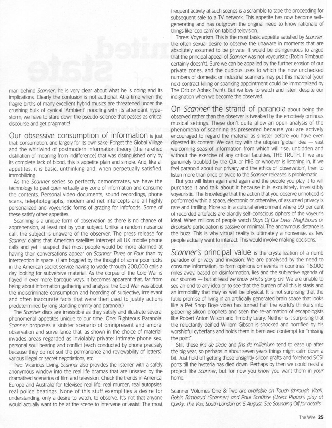 Page filled with text with an interview